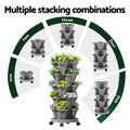 Green Fingers 5 Tier Vertical Garden Planters Grey Stackable Strawberry