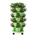 Green Fingers 5 Tier Vertical Garden Bed Grey Strawberry Planters