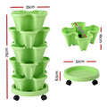 Green Fingers 5 Tier Vertical Garden Bed Grey Strawberry Planters