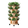 Green Fingers 5 Tier Vertical Garden Stackable Planters Grey Beige