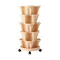 Green Fingers 5 Tier Vertical Garden Stackable Planters Grey Beige