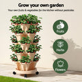 Green Fingers 5 Tier Vertical Garden Stackable Planters Grey Beige