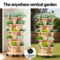 Green Fingers 5 Tier Vertical Garden Stackable Planters Grey Beige