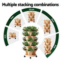 Green Fingers 5 Tier Vertical Garden Stackable Planters Grey Beige