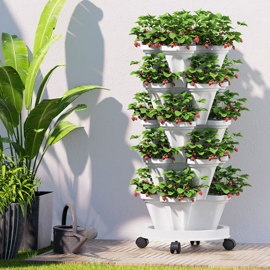 Green Fingers 5 Tier Vertical Garden Strawberry Planter Stackable