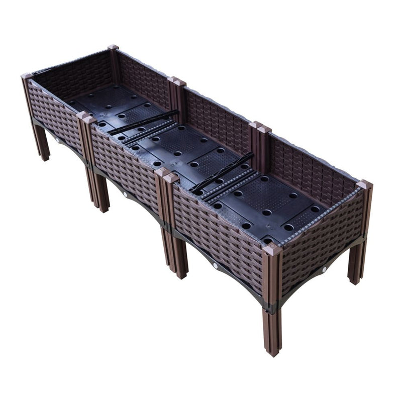 Green Fingers Raised Garden Bed 120x40x36cm PP Planter Box