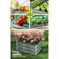 Green Fingers Garden Bed 86x86x30cm Galvanised Raised Planter Box