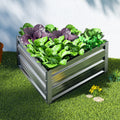 Green Fingers Garden Bed 86x86x30cm Galvanised Raised Planter Box
