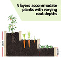 Green Fingers 3-Tier Raised Garden Bed Wooden Planter Box
