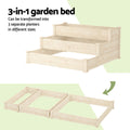 Green Fingers 3-Tier Raised Garden Bed Wooden Planter Box