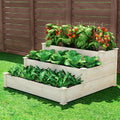 Green Fingers 3-Tier Raised Garden Bed Wooden Planter Box