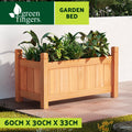 Green Fingers Wooden Garden Bed 60x30x33cm Raised Planter Box
