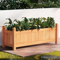 Green Fingers Garden Bed 90x30x33cm Wooden Planter Box Raised