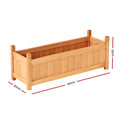 Green Fingers Garden Bed 90x30x33cm Wooden Planter Box Raised