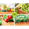 Green Fingers Garden Bed 90x30x33cm Wooden Planter Box Raised