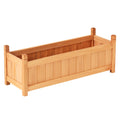 Green Fingers Garden Bed 90x30x33cm Wooden Planter Box Raised