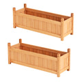 Green Fingers Raised Garden Bed 90x30x33cm Wooden Planter Box