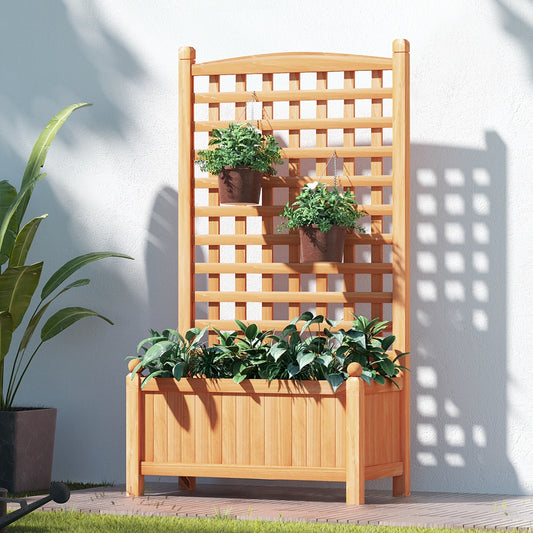 Green Fingers Raised Garden Bed 64x35x115cm Wooden Planter
