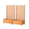 Green Fingers Wooden Raised Garden Bed 64x35x115cm Planter Trellis