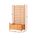Green Fingers Wooden Raised Garden Bed 64x35x115cm Planter Trellis