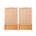 Green Fingers Wooden Raised Garden Bed 64x35x115cm Planter Trellis