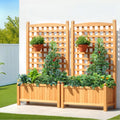 Green Fingers Wooden Raised Garden Bed 64x35x115cm Planter Trellis