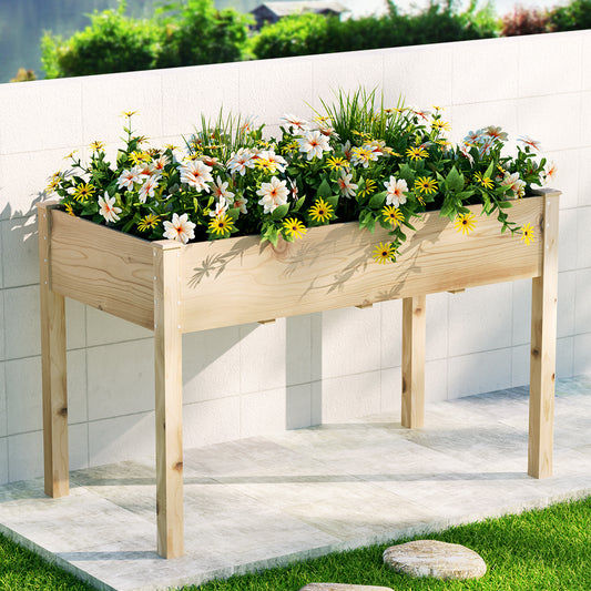 Green Fingers Raised Garden Bed 120x60x80cm Wooden Planter Box