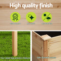 Green Fingers Raised Garden Bed 120x60x80cm Wooden Planter Box