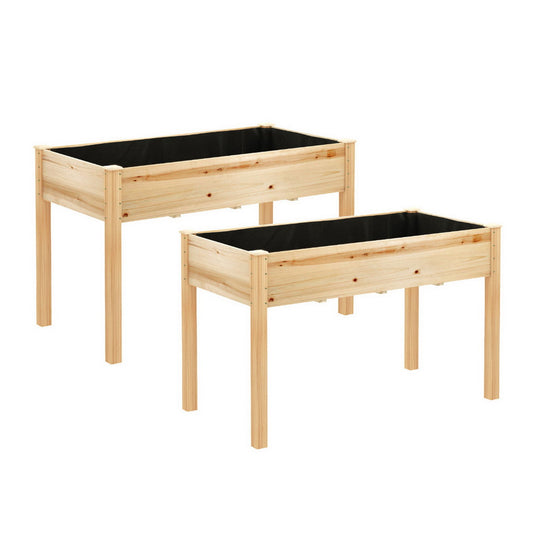 Green Fingers 120x60x80cm Raised Garden Bed Wooden Planter Box