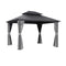Instahut 3x3.65m Gazebo Grey Steel Frame Patio Canopy Curtains