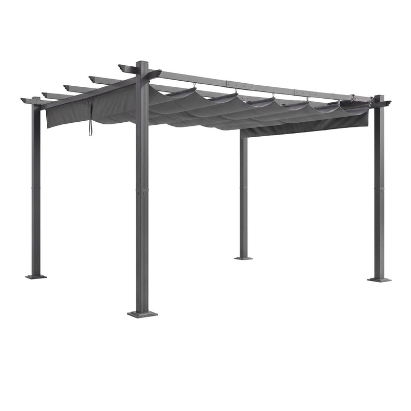 Instahut Gazebo Outdoor Garden Pergola Aluminium Frame Adjustable Canopy 3x4m Grey