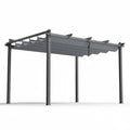 Instahut 3x4m Pergola Gazebo Aluminium Adjustable Canopy Grey