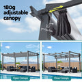 Instahut 3x4m Pergola Gazebo Aluminium Adjustable Canopy Grey