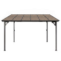 Instahut Gazebo Lean-To Pergola Garden Patio Polycarbonate 356cm X 275cm Brown
