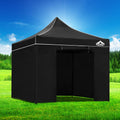 Instahut Pop Up Gazebo 3x3m Folding Tent Wedding 500D Black
