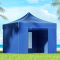 Instahut 3x3m Pop Up Gazebo Tent Marquee Wedding 500D Oxford Blue