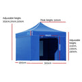 Instahut 3x3m Pop Up Gazebo Tent Marquee Wedding 500D Oxford Blue