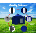 Instahut 3x3m Pop Up Gazebo Tent Marquee Wedding 500D Oxford Blue