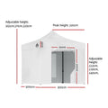 Instahut 3x3m Pop Up Gazebo Tent 500D Folding White Wedding Marquee