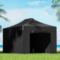 Instahut 3x4.5m Pop Up Gazebo Marquee Tent 500D Black Folding