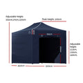 Instahut 3x4.5m Pop Up Gazebo Folding Tent Wedding Canopy Navy