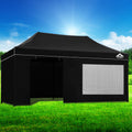 Instahut 3x6m Pop Up Gazebo Marquee Tent Folding Outdoor Canopy Black