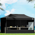 Instahut 3x6m Pop Up Gazebo Marquee Tent Folding Outdoor Canopy Black