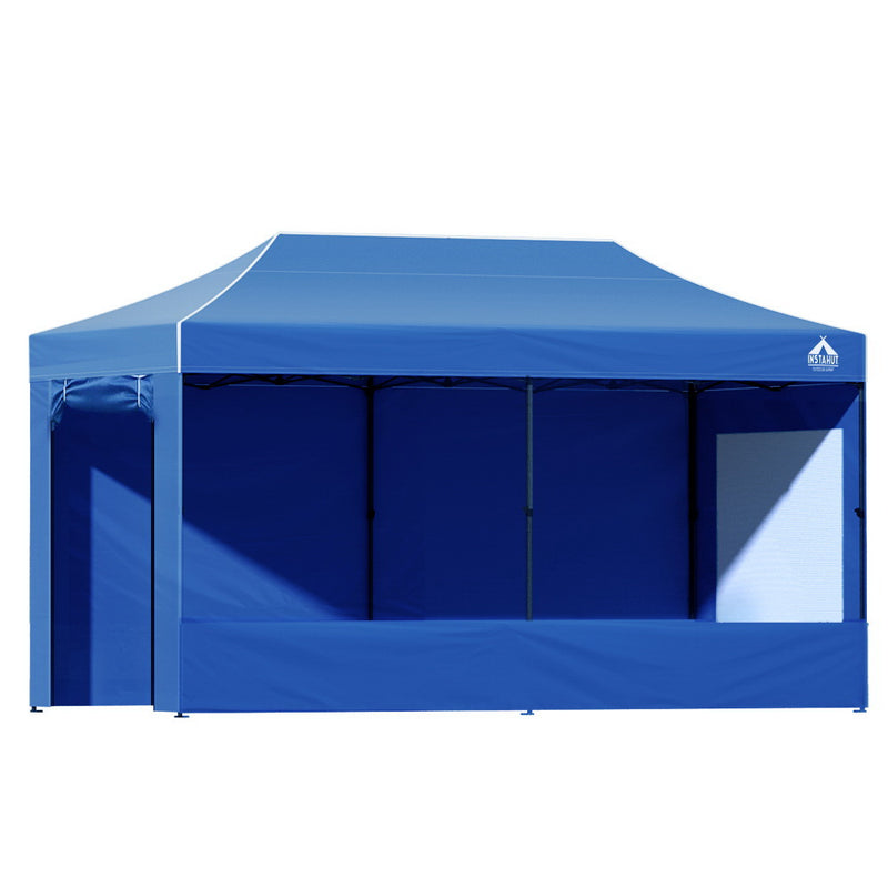 Instahut 3x6m Pop Up Gazebo Folding Marquee Tent Wedding Camping Blue