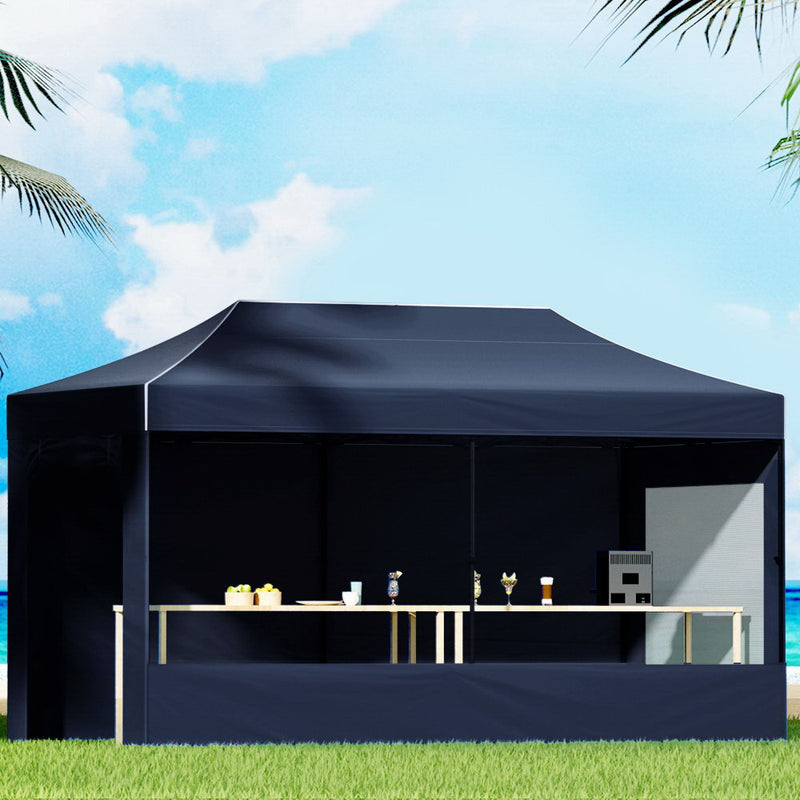 Instahut 3x6m Pop Up Gazebo Marquee Tent 500D Oxford Navy Camping