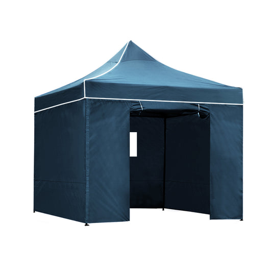 Instahut 3x3m Pop Up Gazebo Marquee Tent Folding Wedding Camping Navy