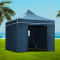 Instahut 3x3m Pop Up Gazebo Marquee Tent Folding Wedding Camping Navy