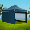 Instahut 3x4.5m Pop Up Gazebo Folding Tent Marquee Wedding Camping Navy