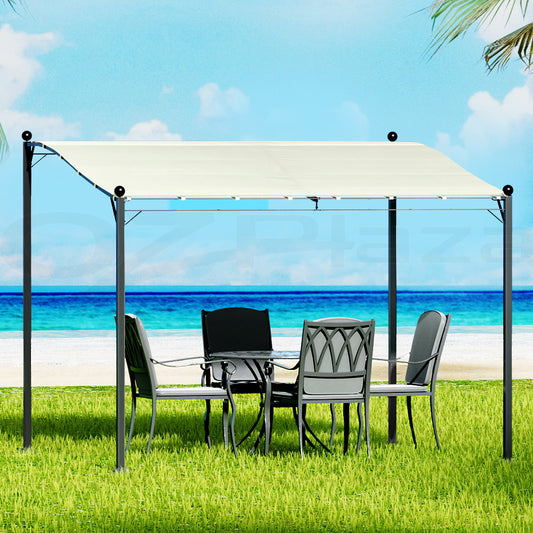 Instahut 3m Gazebo Marquee Beige Outdoor Wedding Party Tent
