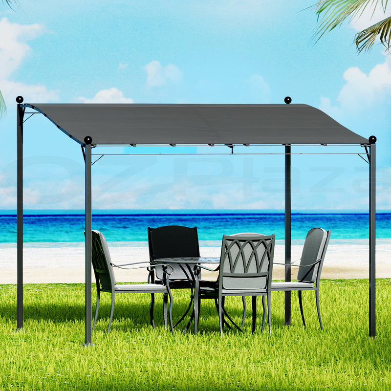 Instahut 3m Gazebo Marquee Tent Grey Outdoor Wedding Party Shade